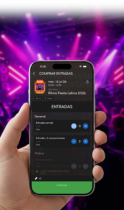 elegir entradas de eventos